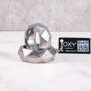 Premium Hexagonal Glans Ring (Hand Polished) - Steel & Titanium | Gold & Rainbow