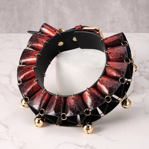 Real SnakeSkin Female Submissive Collar - Service Bell