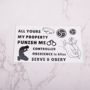 50 BDSM & Chastity Temporary Tattoos - Oxy - shop