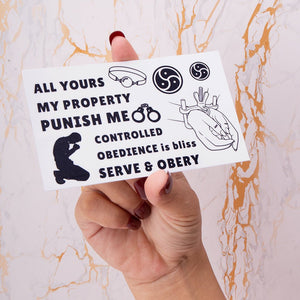 50 BDSM & Chastity Temporary Tattoos - Oxy - shop