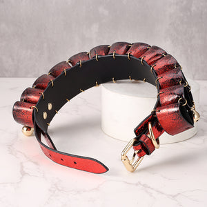 Real SnakeSkin Female Submissive Collar - Service Bell