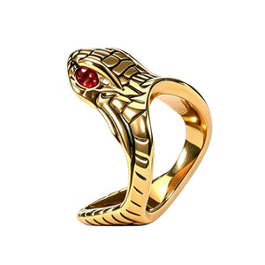 Snake Head Glans Ring - 24k Gold Platted