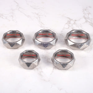 Premium Hexagonal Glans Ring (Hand Polished) - Steel & Titanium | Gold & Rainbow