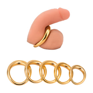 Ergonomic Steel & Gold cock ring - Oxy-shop
