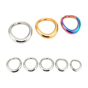 Ergonomic Steel, Gold or Rainbow cock ring - Oxy-shop