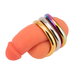 Ergonomic Steel, Gold or Rainbow cock ring - Oxy-shop
