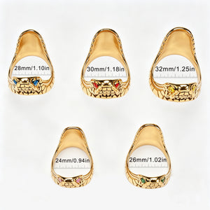 Snake Head Glans Ring - 24k Gold Platted