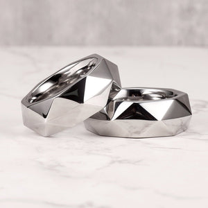 Premium Hexagonal Glans Ring (Hand Polished) - Steel & Titanium | Gold & Rainbow - Oxy-shop