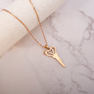 Queen Heart Shaped Key Necklace - Personalized Letters - Oxy - shop