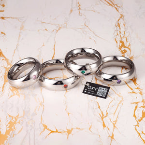 Stainless Steel Jeweled Cock Rings – 4 Sizes | Luxury Hard Steel with Incrusted Gem - Oxy - shop
