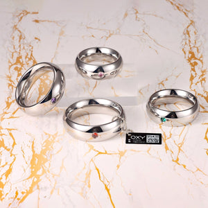 Stainless Steel Jeweled Cock Rings – 4 Sizes | Luxury Hard Steel with Incrusted Gem - Oxy - shop