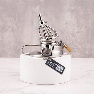 2-in-1 Ball Stretcher Cock Cage with Catheter CH06 - Oxy-shop