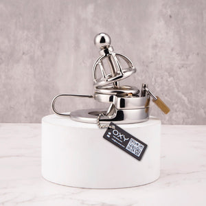 2-in-1 Ball Stretcher SHORT Cock Cage with Catheter CH05 - Oxy-shop