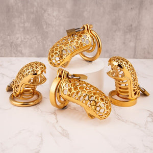 24K Gold Dragon Chastity FLAT Ring 3.34" / 85mm - Oxy-shop