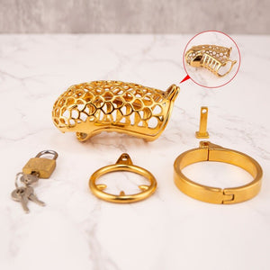 24K Gold Dragon Chastity FLAT Ring 3.34" / 85mm - Oxy-shop