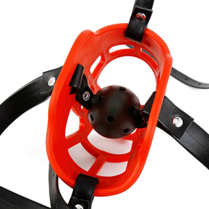 BDSM dog Muzzle harness with ball gag - Oxy-shop