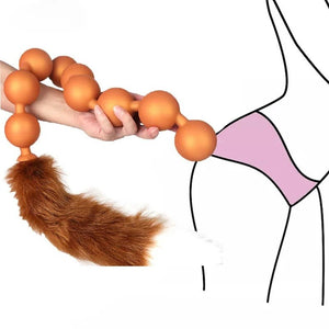 Fox Tail - Large Anal Beads Plug - Oxy-shop
