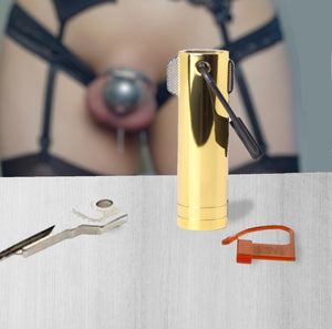 Gold Steel - Chastity Key container - emergency key lock - Oxy-shop