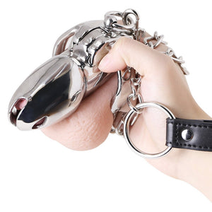 HTV4 Steel with Chain / Chastity on leash - Oxy-shop