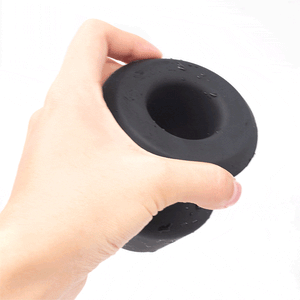 Huge Hollow Tunnel butt Plug - Black & Clear
