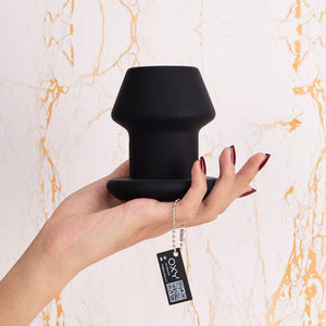 Huge Hollow Tunnel butt Plug - Black & Clear - Oxy-shop