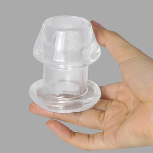 Huge Hollow Tunnel butt Plug - Black & Clear - Oxy-shop