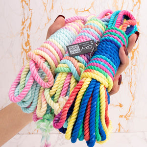 Rainbow Color Silk Kinbaku Rope - 8 meters - Oxy-shop