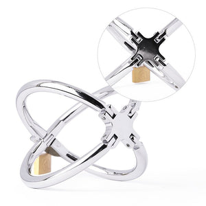 Solid Steel Cross Handcuffs - Oxy-shop