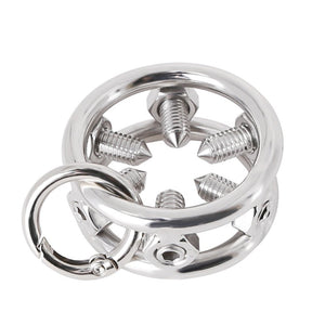 Spiked Penis Ring with a Leash - Oxy-shop