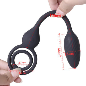 "Squeeze & plug" - Cock ring & Vibrating anal plug - Oxy-shop