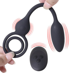 "Squeeze & plug" - Cock ring & Vibrating anal plug - Oxy-shop