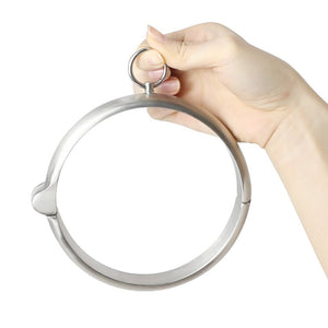 Stainless Steel Slave Collar with Ring - Male or Woman - Oxy-shop