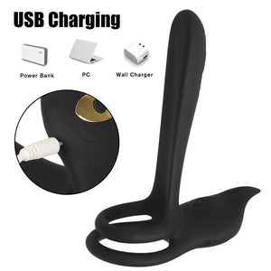 Vibrating Dual Cock Ring - Vagina G Spot Massager - Oxy-shop