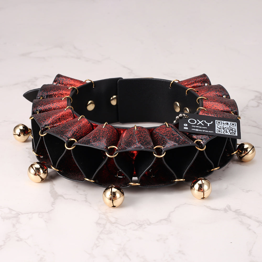 Real SnakeSkin Female Submissive Collar - Service Bell