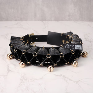 Real SnakeSkin Female Submissive Collar - Service Bell