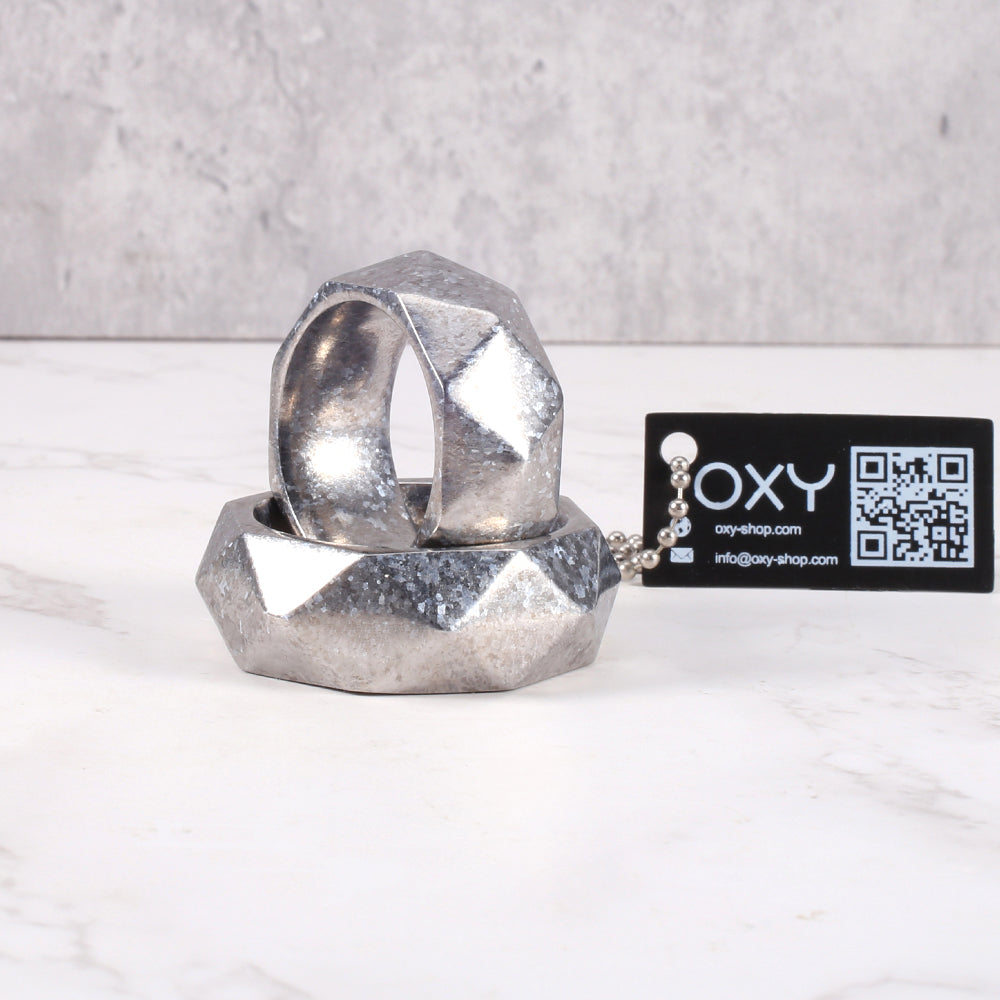 Premium Hexagonal Glans Ring (Hand Polished) - Steel & Titanium | Gold & Rainbow