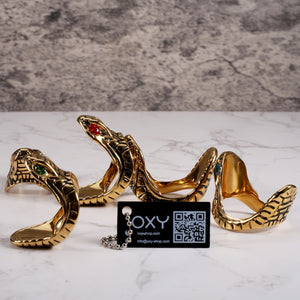 Snake Head Glans Ring - 24k Gold Platted