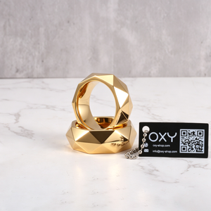 Premium Hexagonal Glans Ring (Hand Polished) - Steel & Titanium | Gold & Rainbow