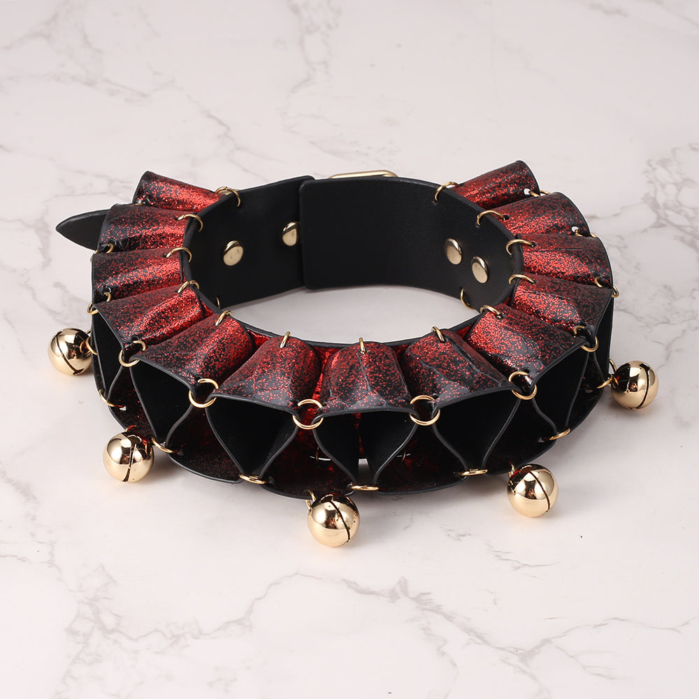 Real SnakeSkin Female Submissive Collar - Service Bell