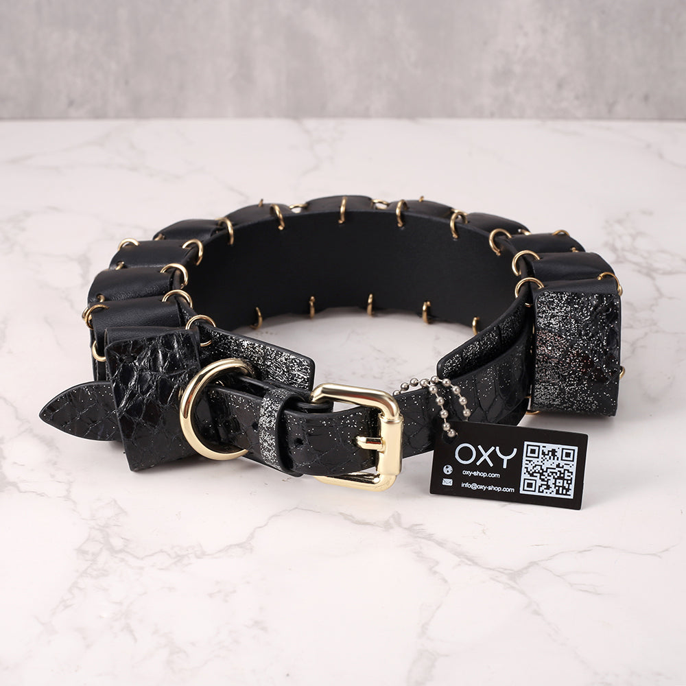 Real SnakeSkin Female Submissive Collar - Service Bell