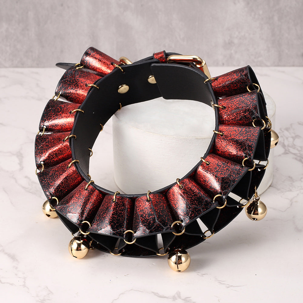 Real SnakeSkin Female Submissive Collar - Service Bell