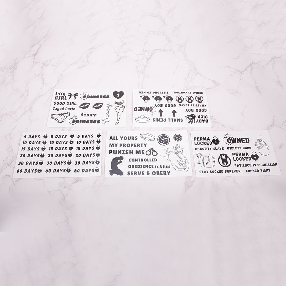 50 BDSM & Chastity Temporary Tattoos - Oxy - shop