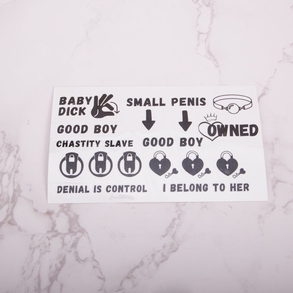 50 BDSM & Chastity Temporary Tattoos - Oxy - shop