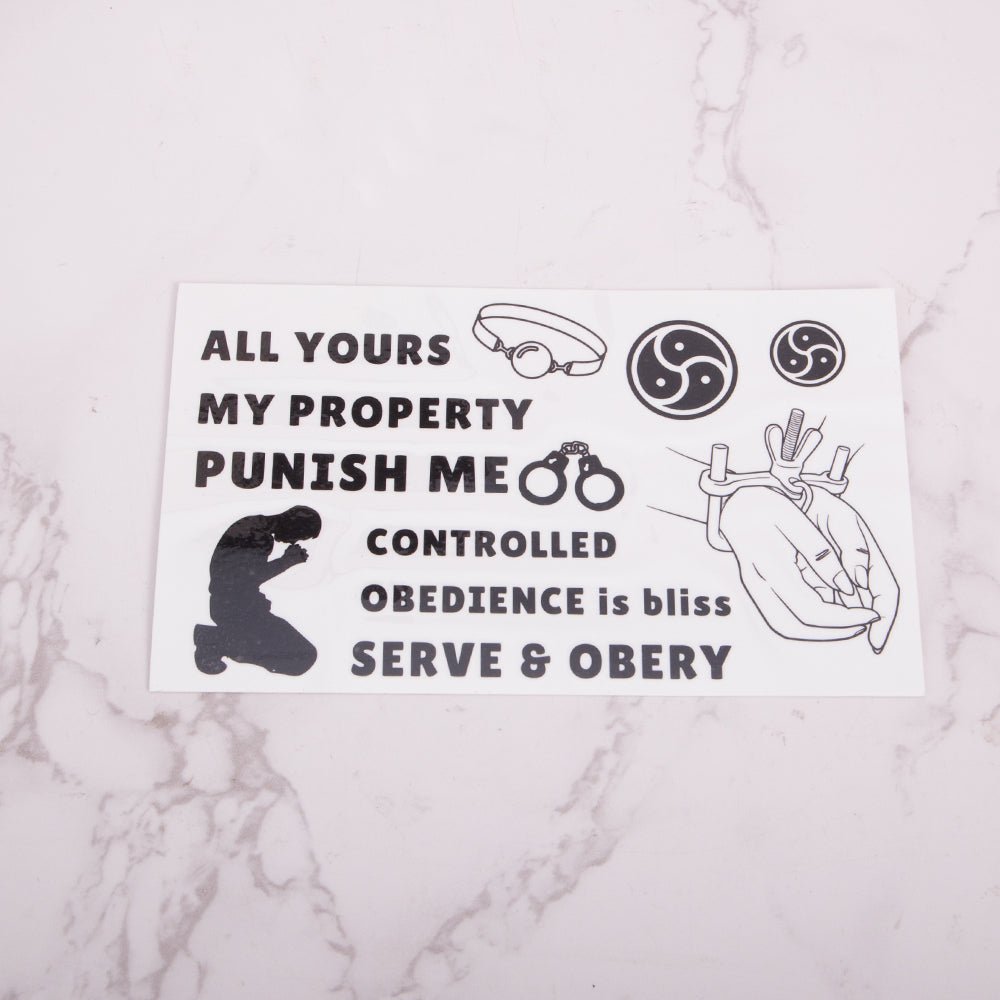 50 BDSM & Chastity Temporary Tattoos - Oxy - shop