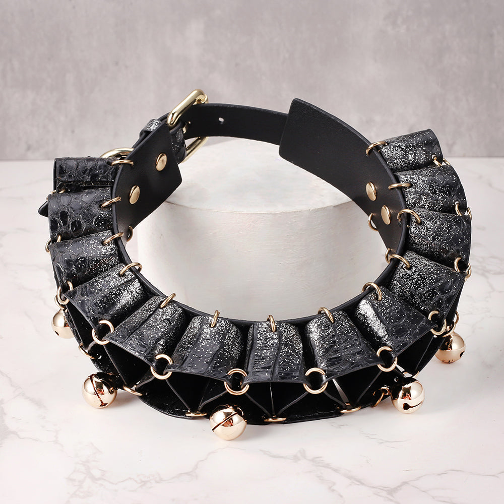 Real SnakeSkin Female Submissive Collar - Service Bell
