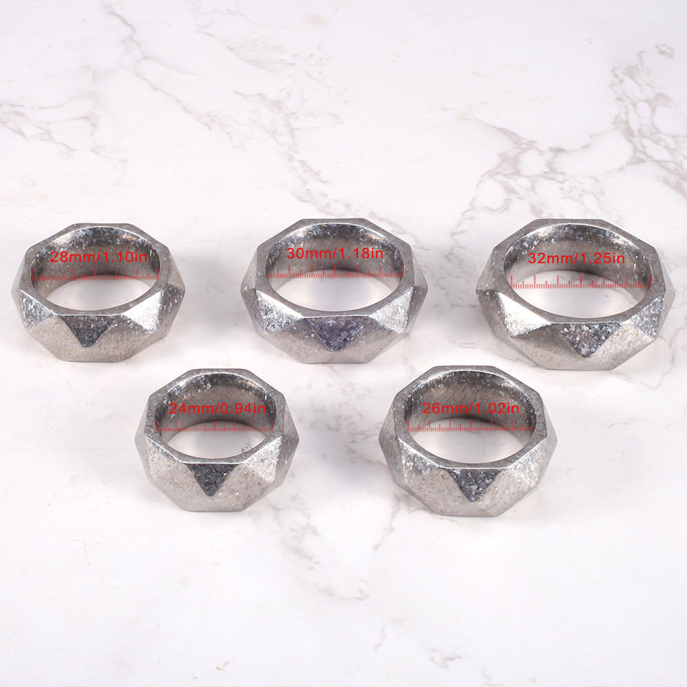 Premium Hexagonal Glans Ring (Hand Polished) - Steel & Titanium | Gold & Rainbow