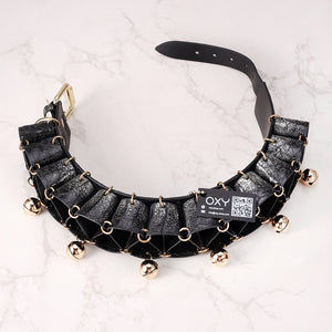 Real SnakeSkin Female Submissive Collar - Service Bell