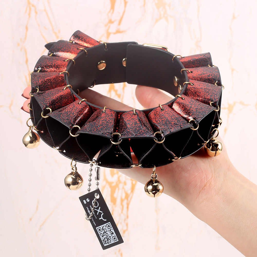 Real SnakeSkin Female Submissive Collar - Service Bell