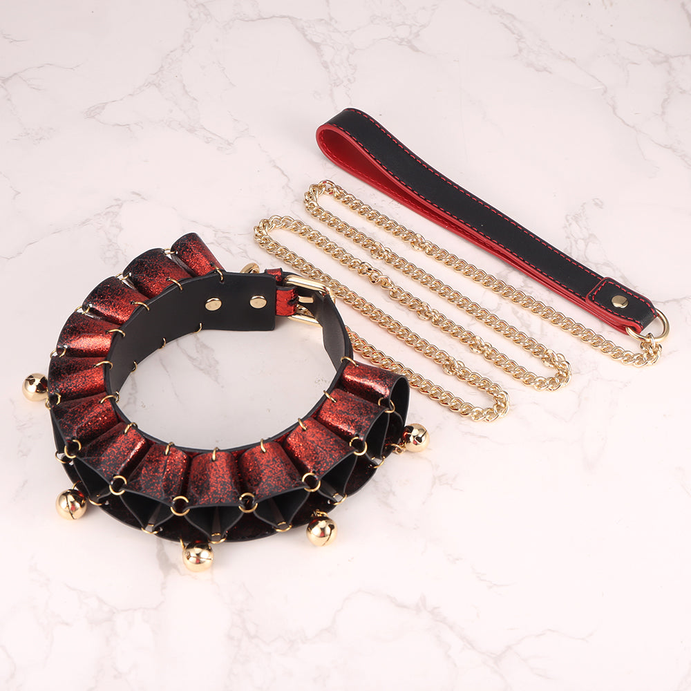 Real SnakeSkin Female Submissive Collar - Service Bell
