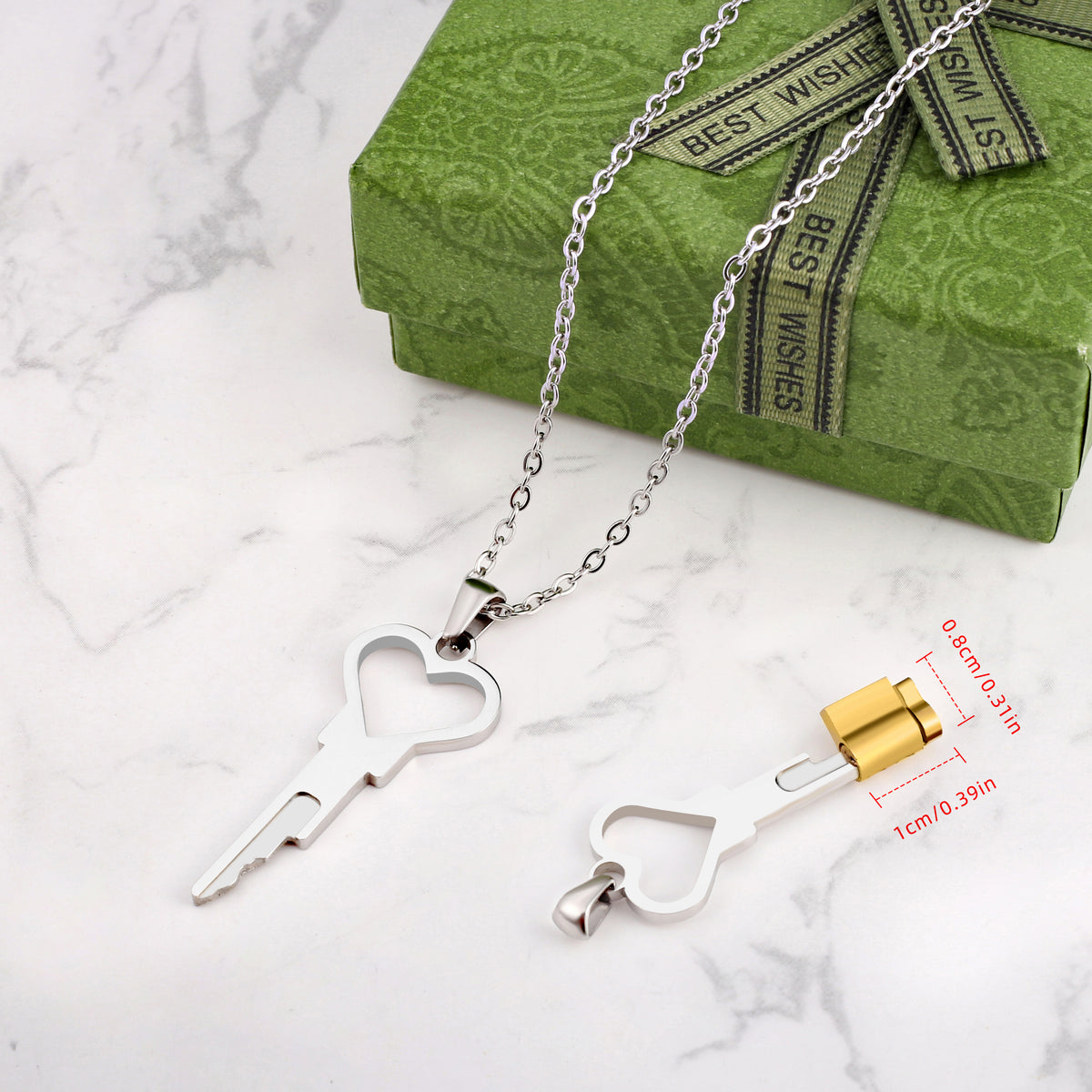 💝 Mini Heart Shaped Key Necklace for Mini Locks Chastity